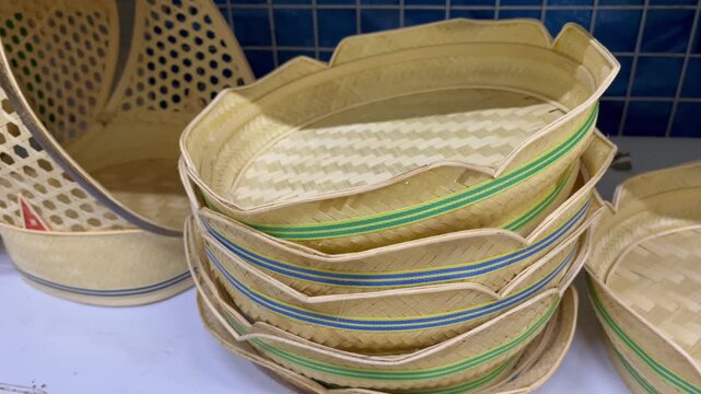 Eco friendly handmade bamboo food serving trays