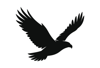 Obraz premium Eagle in flight silhouette. Flying eagle silhouette. 