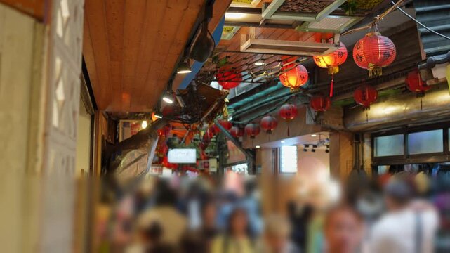 九份（台湾）の観光客が歩く道