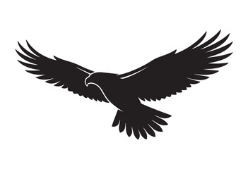 Fototapeta premium Eagle in flight silhouette. Flying eagle silhouette. 