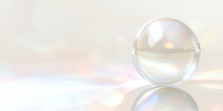 A transparent sphere that sparkles as it reflects light