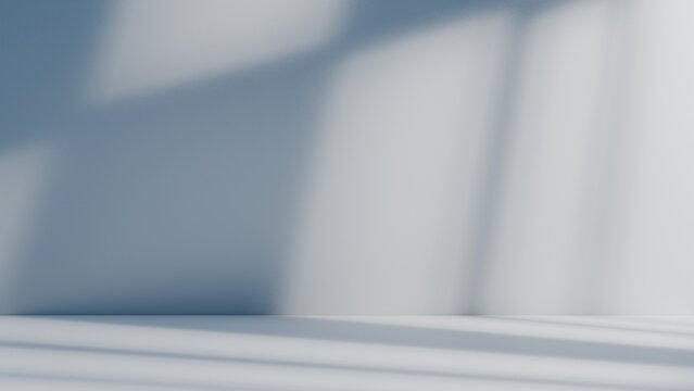 Modern white wall studio background with soft grey shadows and elegant light, for product mockups and presentation
