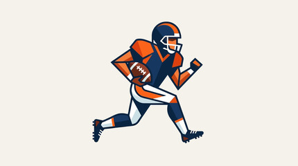 Fototapeta premium Illustration of a professional American football player running with a ball.
