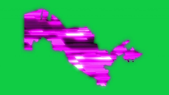 Uzbekistan purple news headline effect map pop animation green background