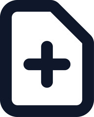 Obraz premium Digital document icon with plus sign for adding new files and creating records