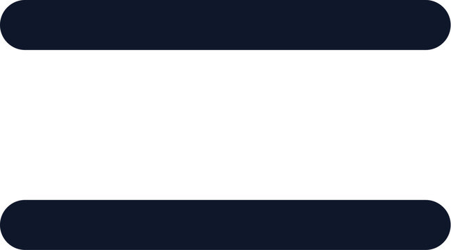 Minimalist double lines menu icon for simple mobile interface navigation