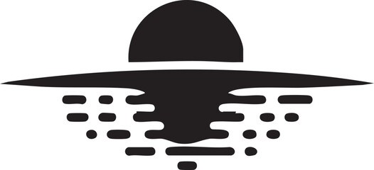 Black UFO icon, spaceship silhouette, alien spacecraft symbol, vector graphic © Golam