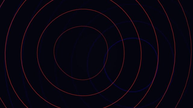 Abstract Concentric Red and Blue Motion Ripples Animation