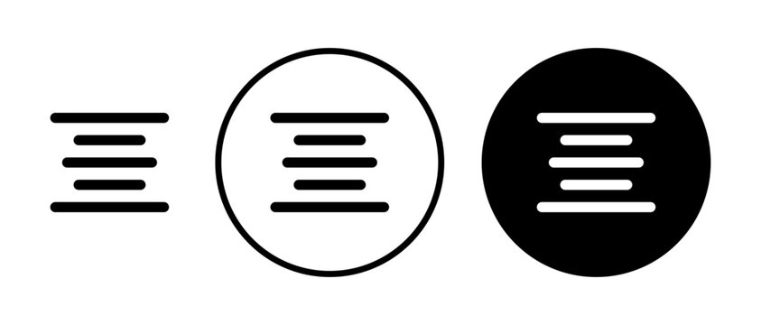 Center align icons set in black and blue colors on white background