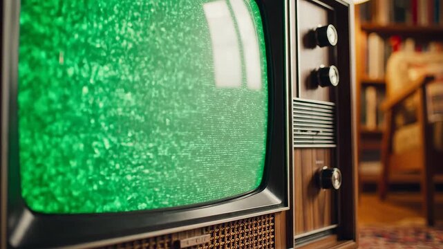 Vintage television in cozy room symbolizing the pursuit of happiness and balance