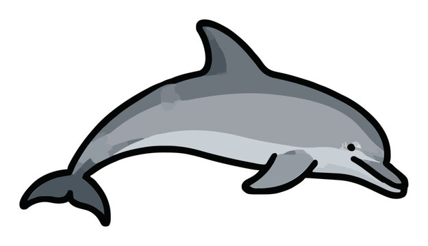 Bottlenose dolphin jumping aquatic vector clipart. Generative AI