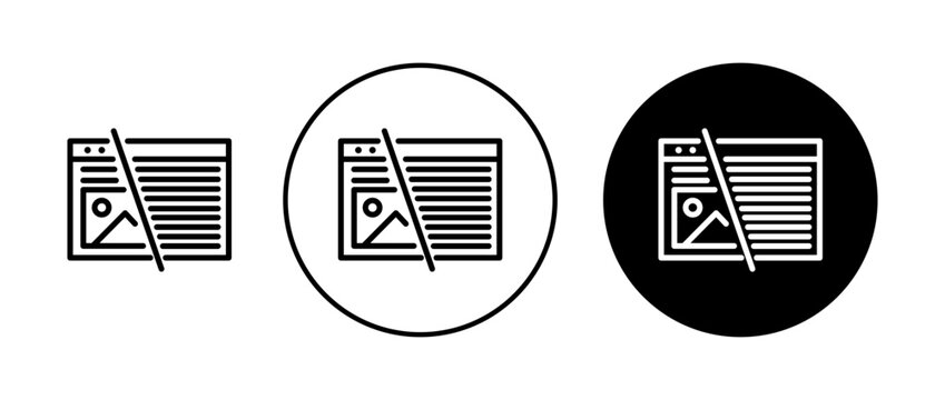 Front end development icons set in black and blue colors on white background