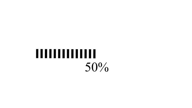 Segmented Loading Progress Bar Animation with Dashed Lines and Percentage Indicator for Software Installation and Tech Interface