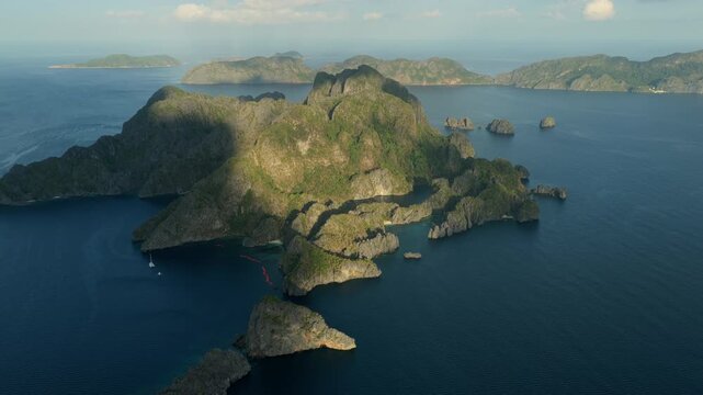 Miniloc Island Aerial Bacuit Bay Palawan Philippines