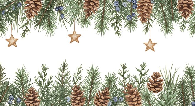 Watercolor Winter Wonderland Border