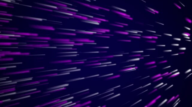 A dynamic abstract background featuring streaks of vibrant magenta and white light moving rapidly from left to right against a dark navy blue backdrop creating a sense of speed and motion