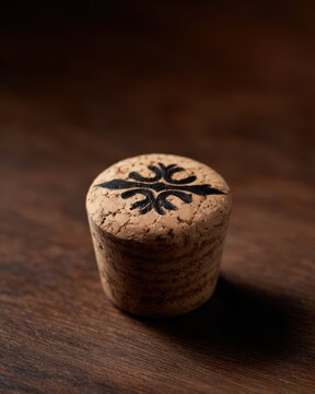 Wine cork stopper with decorative design used for preserving wine bottle