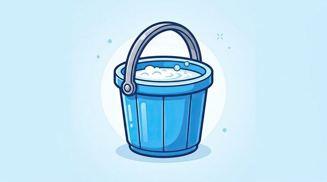 blue trash can
