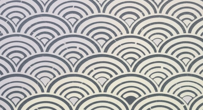 Grey and white scallop shell pattern design element