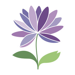 Fototapeta premium Purple Lotus Floral Vector Illustration