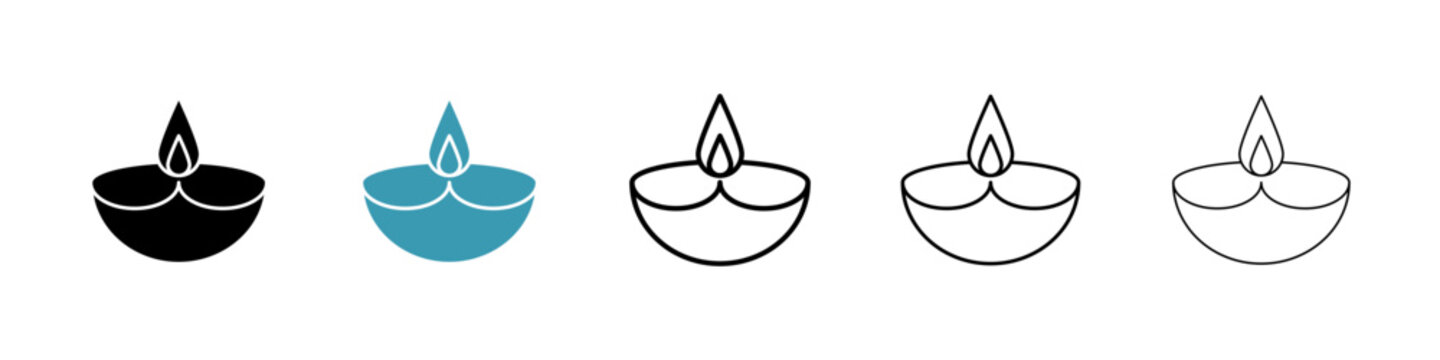 Diya icon in flat style. Basic vector symbol illustration