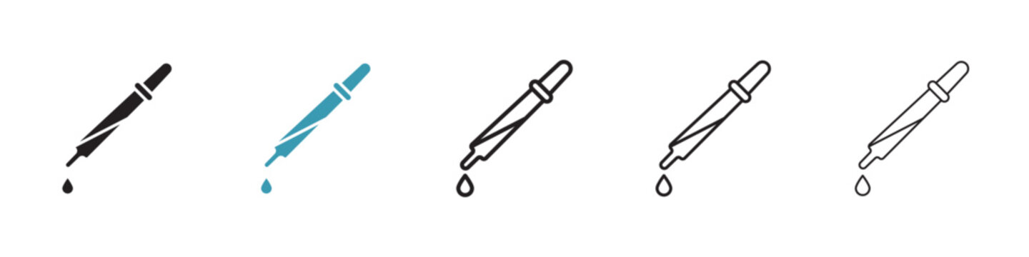 Dropper pipette icon in flat style. Basic vector symbol illustration