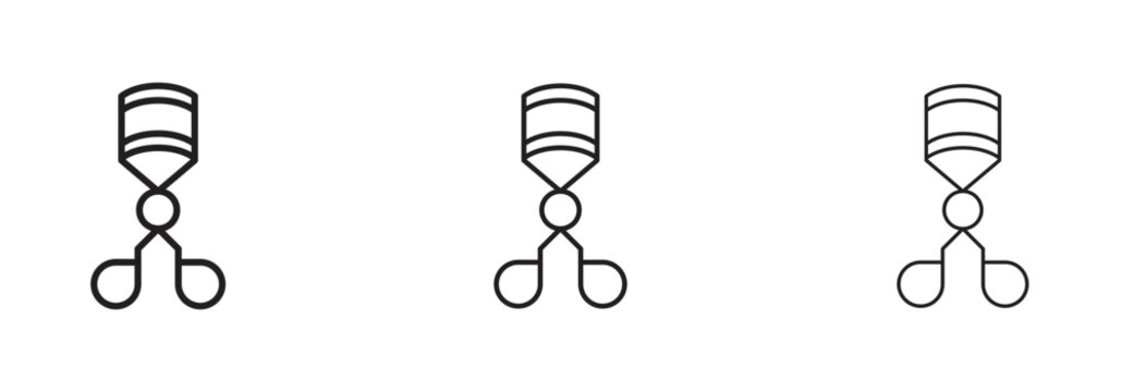 Eyelash curler icon in flat style. Basic vector symbol illustration