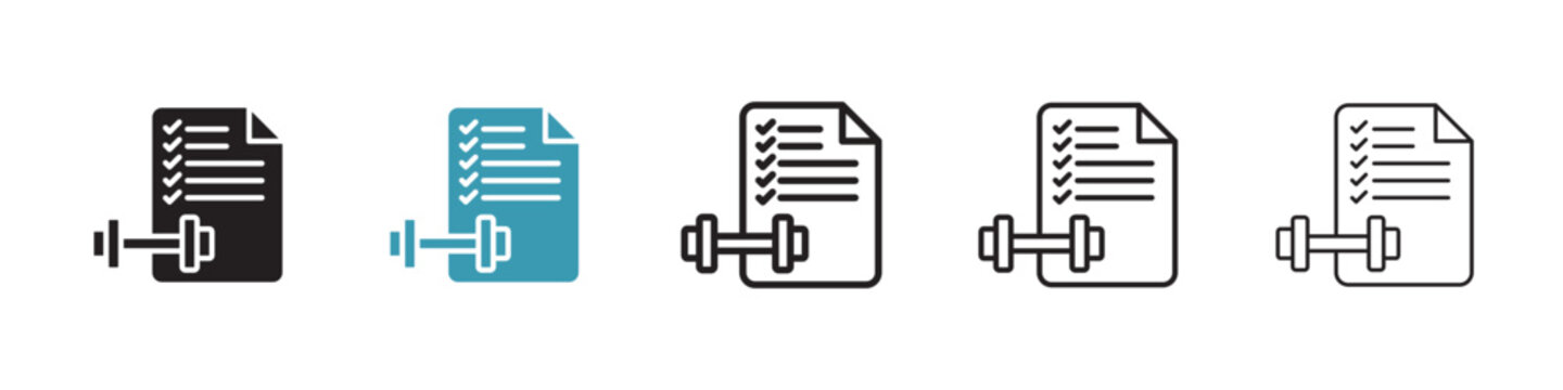 Fitness plan icon in flat style. Basic vector symbol illustration
