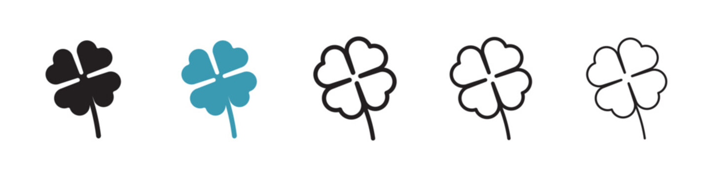Four leaf clover icon in flat style. Basic vector symbol illustration