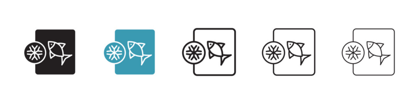 Frozen food icon in flat style. Basic vector symbol illustration