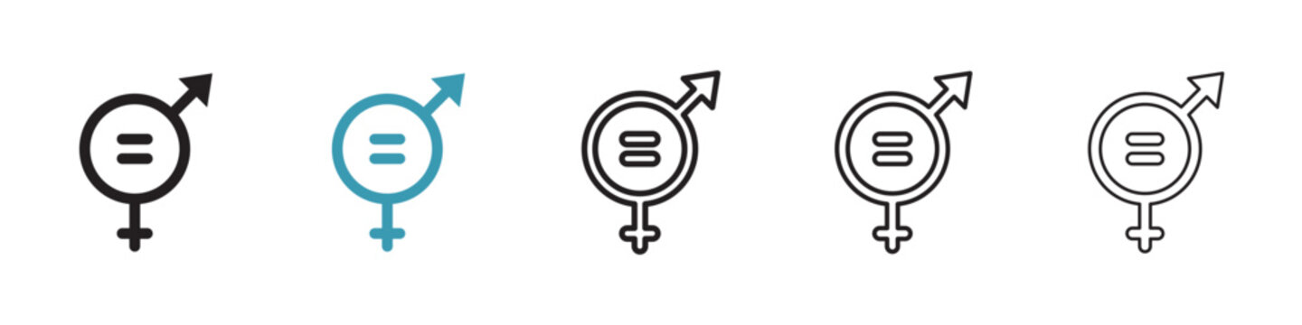 Gender equality icon in flat style. Basic vector symbol illustration