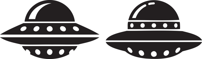 UFO flying saucer alien spaceship round disc science fiction. © FF