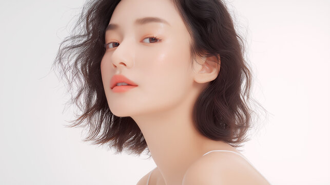 美容, 女性, スキンケア, 化粧品, ビューティー, 若い女性, 美肌, 日本人, アジア人, フェイシャル, メイク, 美容液, 保湿, クリーム, エイジングケア, 美容医療, エステ, 美容クリニック, 肌ケア, ナチュラルメイク, 透明感, ツヤ肌, モデル, 笑顔, ポートレート, クローズアップ, リラックス, 癒し, 健康的, 美白, コラーゲン, ヒアルロン酸, アンチエイジング