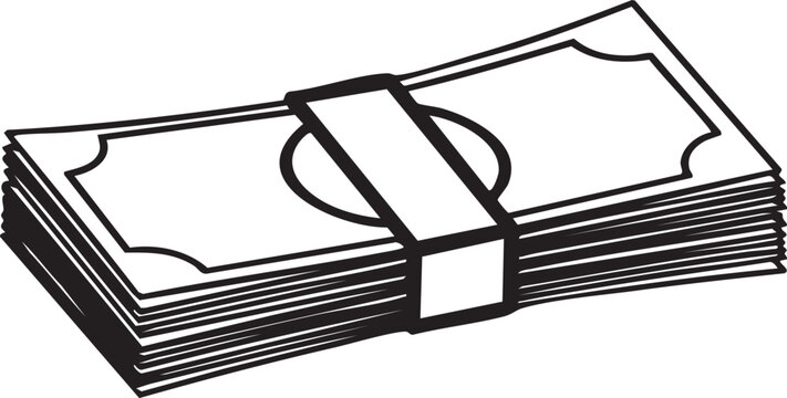 Money cash, banknotes, bundle, financial, illustration, vector