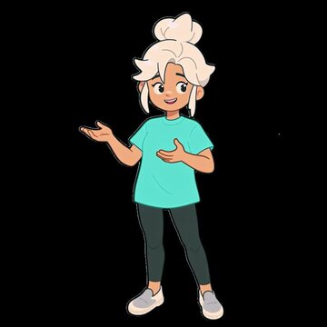 Cute Flat Art Cartoon Character Sasha Explaining - Green Screen Loop Animation