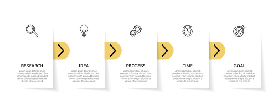 Infographic template for business 5 Steps. Infographic vector template design for business website banner and information layout. Vector illustration.