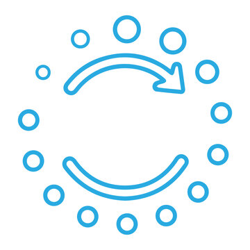 Circular loading animation with a refresh arrow symbol representing a cyclic process or loading indicator