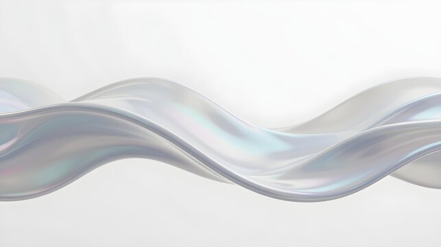 Close-up of a glossy silver decorative trim strip featuring flowing wave-like contours against a plain white surface.