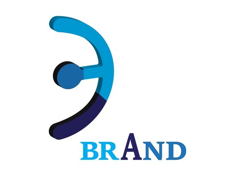 Stylized D and C Monogram 3D Logo Design Vector Illustration for "DC" Brand Identity