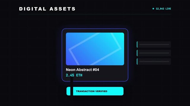 Digital Assets Neon Abstract 804 with Blue Gradients and Futuristic Design.