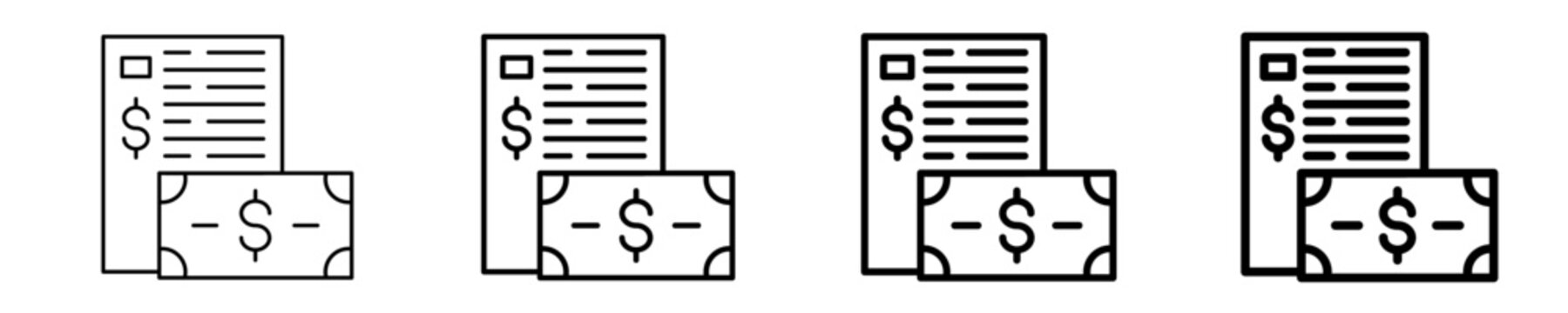 Digital Invoice Icon Set Different Style Collection