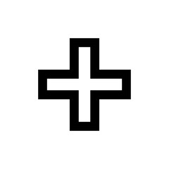 Fototapeta premium Minimalist Plus Sign Outline Icon for Medical, Mathematics, and UI Design