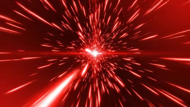 Red light streaks radiating from center emphasizing fluid motion and vibrant color palettes