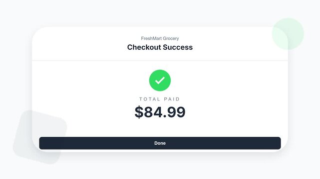 Successful Checkout Process on a Digital Payment Platform.