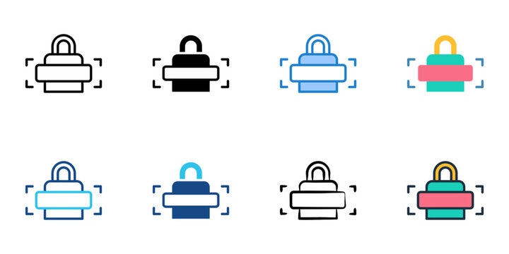 Watermark icons set multiple style collection. Editable stroke 
