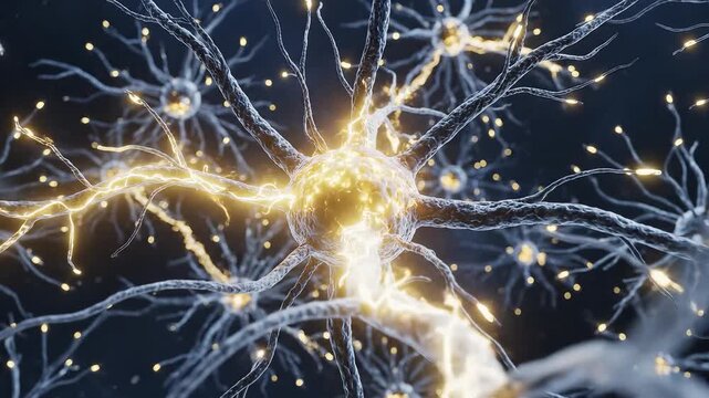 Neural network brain cells symbolizing the intersection of biology and technology