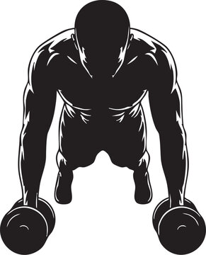 bodybuilder training with dumbbell