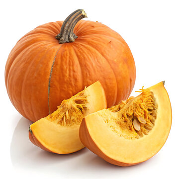 Freshly cut pumpkin with seed cavity visible