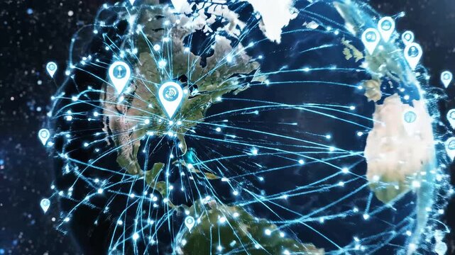 Earth with global network connections symbolizing the cutting-edge of futuristic design