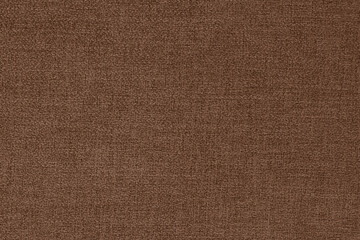 Fototapeta premium Dark brown linen fabric cloth texture for background, natural textile pattern.
